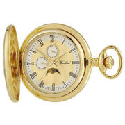 Woodford Gold Plated Quartz Moon Dial Pocket Watch - Gold