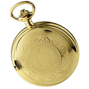 Woodford Gold Plated Twin Time Zone Double Full Hunter Skeleton Mechanical Pocket Watch - Gold