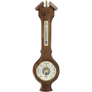 Woodford Solid Oak Barometer and Thermometer - Brown/Bronze