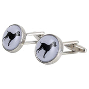 Zennor Labrador Illustration Cufflinks - White/Silver
