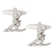 Zennor Skier Cufflinks - Silver