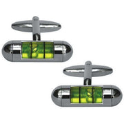 Zennor Spirit Level Cufflinks - Silver/Green