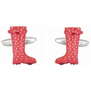 Zennor Welly Boot Cufflinks - Pink/White